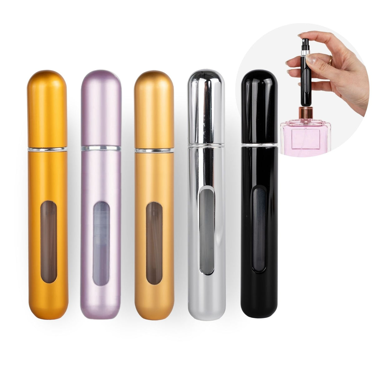 5er-Set Mini-Parfümzerstäuber 8ml Parfum Vaporisateur Mehrfarbig