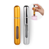 2er-Set Mini-Parfümzerstäuber 8ml Parfum Vaporisateur Matt-Goldig Silbrig
