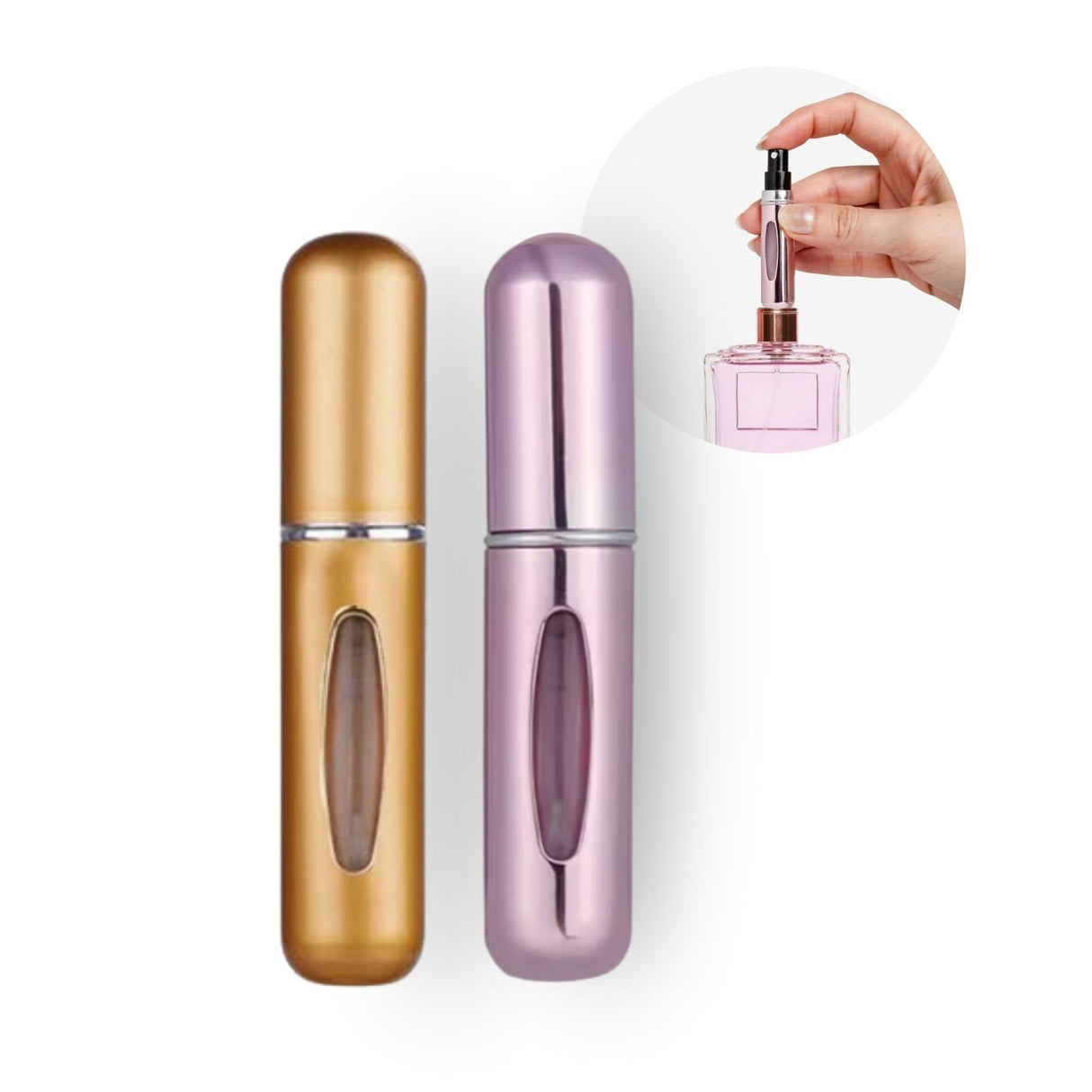 2er-Set Mini-Parfümzerstäuber 5ml Parfum Vaporisateur Pink Goldig