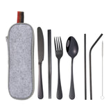 Campingbesteck-Set Outdoor Essbesteck 8-teilig Cutlery mit Beutel