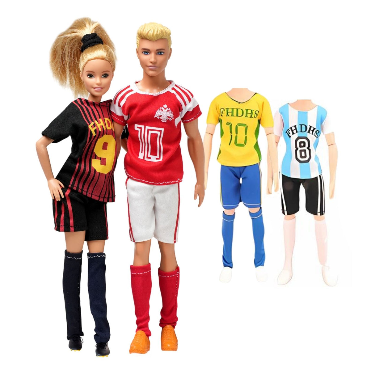 Ken Barbie 4er Set für Puppen Collection Motto Fussball