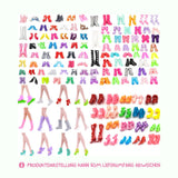 40 Paar Schuhe Stiefel Sandalen für Barbie Puppen Zubehör Kleidung