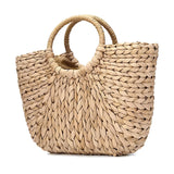 Strandtasche Stroh-Handtasche Halbmond-Tragetasche Beach-Bag
