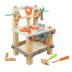 Werkbank-Set aus Holz für Kinder Spielzeugset Holzspielzeug Werkzeugset