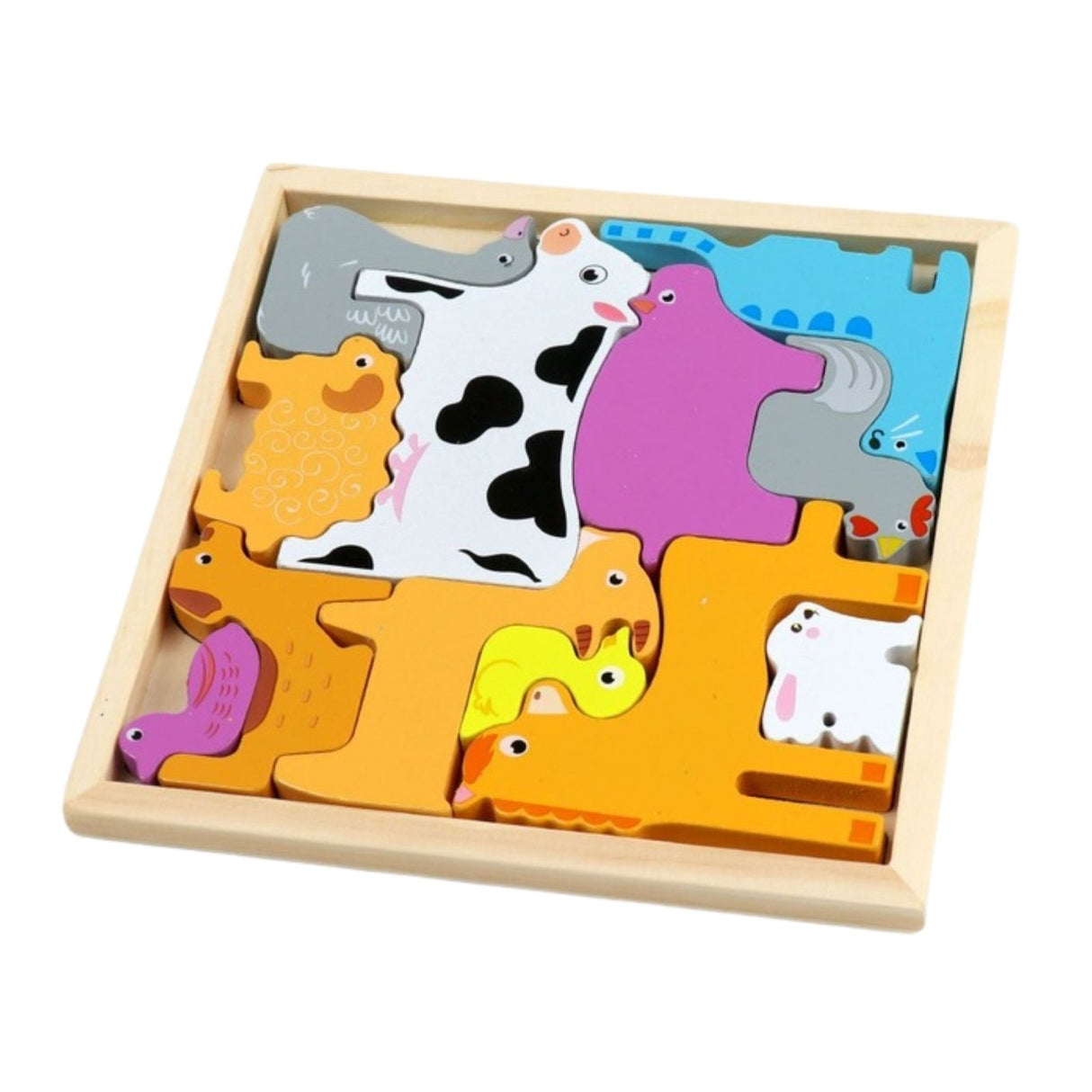 Holz-Puzzle für Kleinkinder Tierpuzzle Bildungsspielzeug