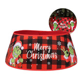 Weihnachtsbaumrock mit Grinch-Motiv Christbaumständer-Kragen Baumständer-Verkleidung