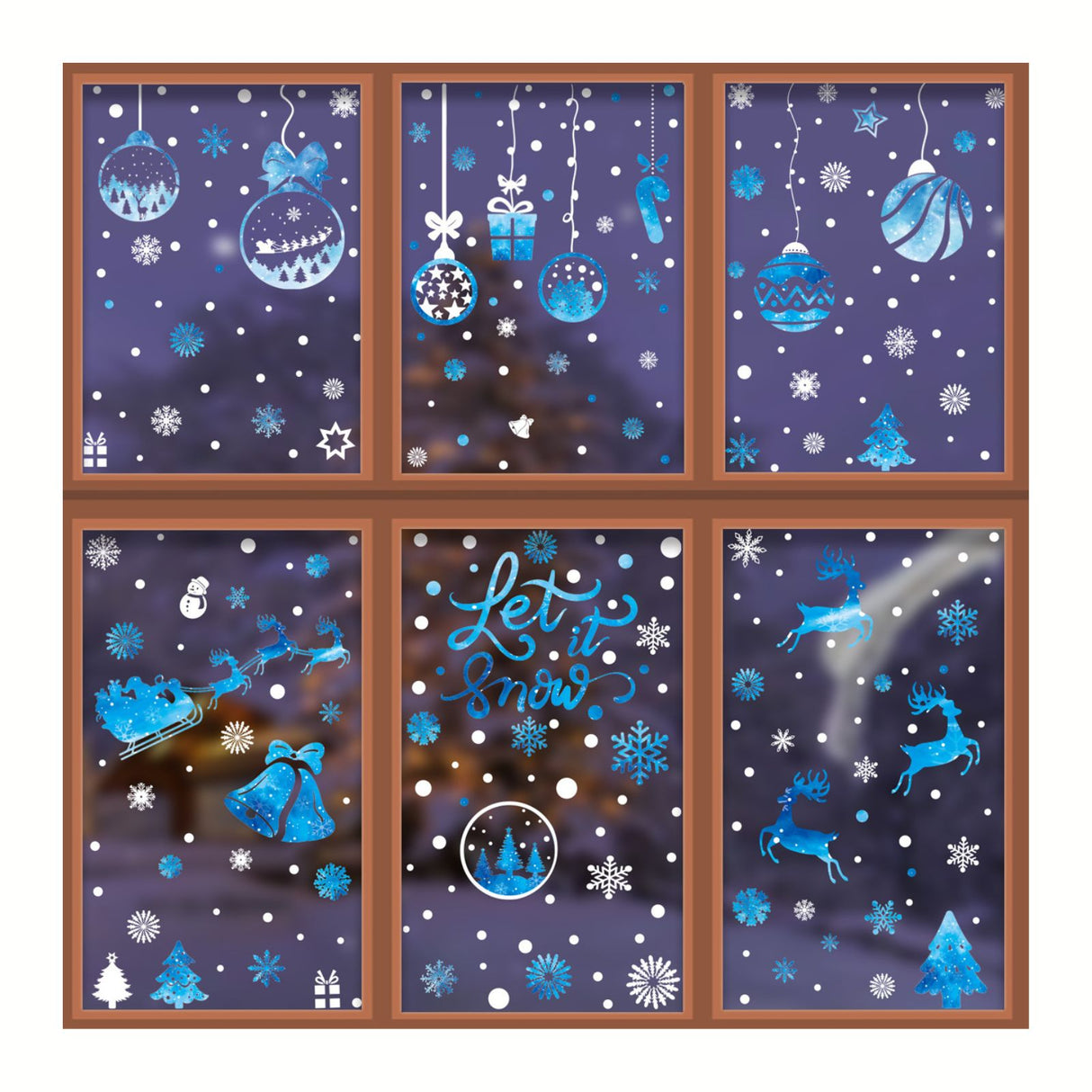 Weihnachtsaufkleber Let It Snow Weihnachtssticker Fensterbilder