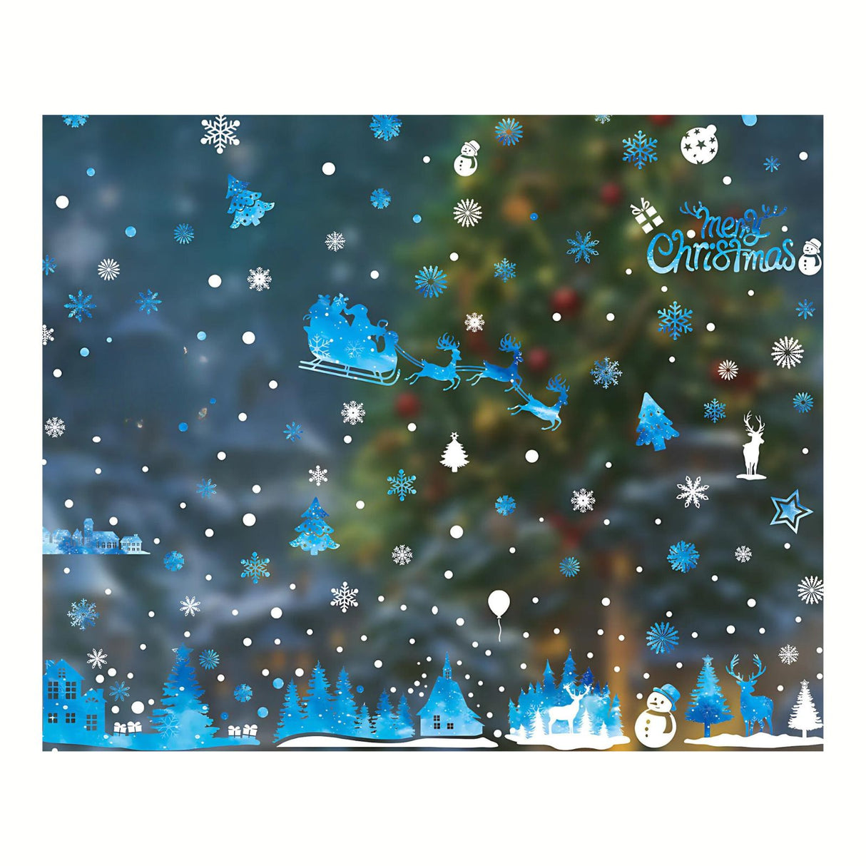 Weihnachtsaufkleber Merry Christmas Weihnachtssticker Fensterbilder
