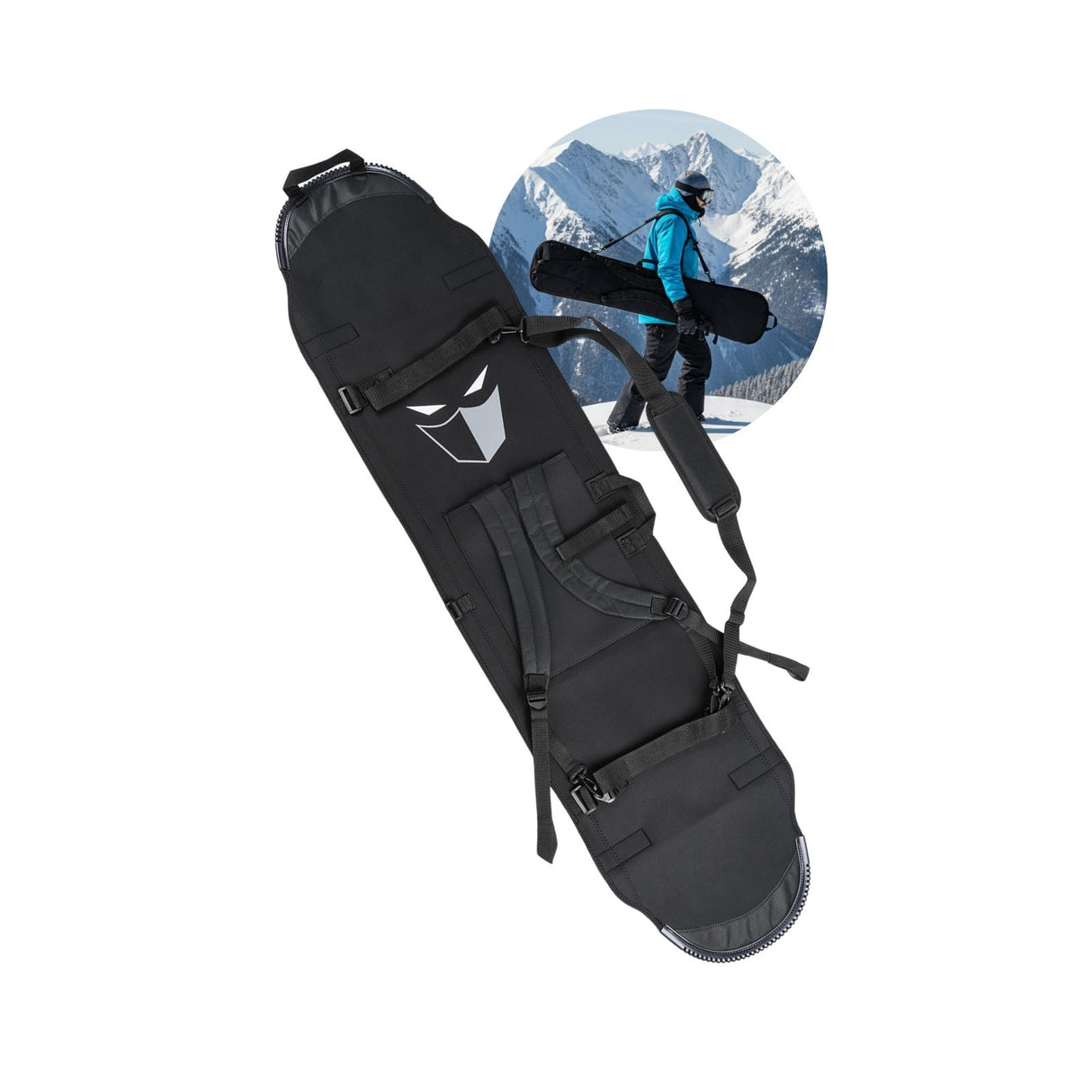 Snowboard-Rucksack 155cm Tragehilfe Transporttasche Tragetasche