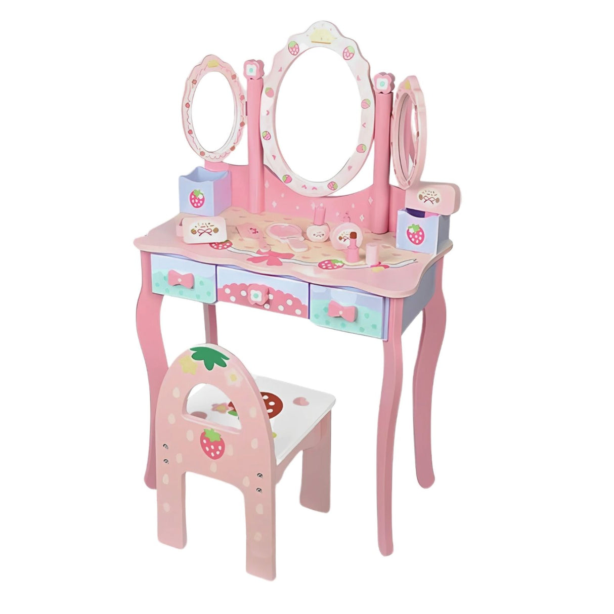 Spiel Schminktisch für Kinder Kosmetik Kommode Schminkspiegel Beauty Tisch