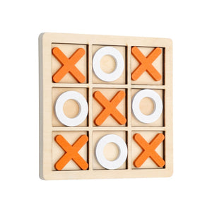 Tic Tac Toe Geschicklichkeitsspiel Drei gewinnt X und O Holzspielzeug