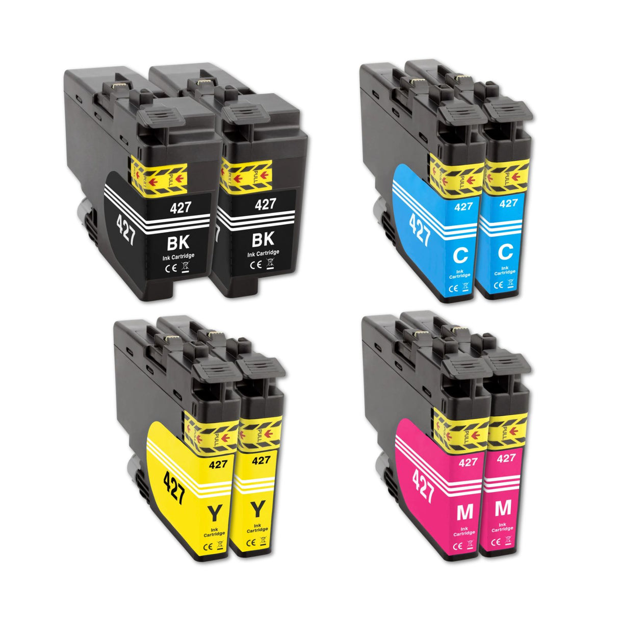 Alternative Tintenpatrone zu Brother LC-427 - Black Cyan Yellow Magenta - 8er Set