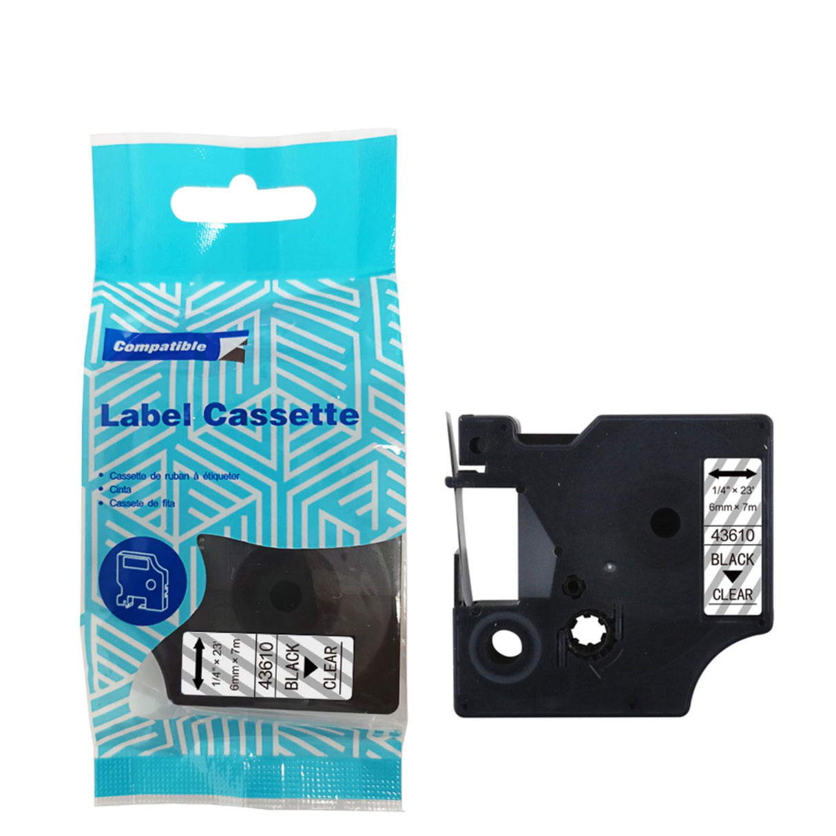 Alternatives Etikettenband zu Dymo D1 43610 / S0720770 Beschriftungsband