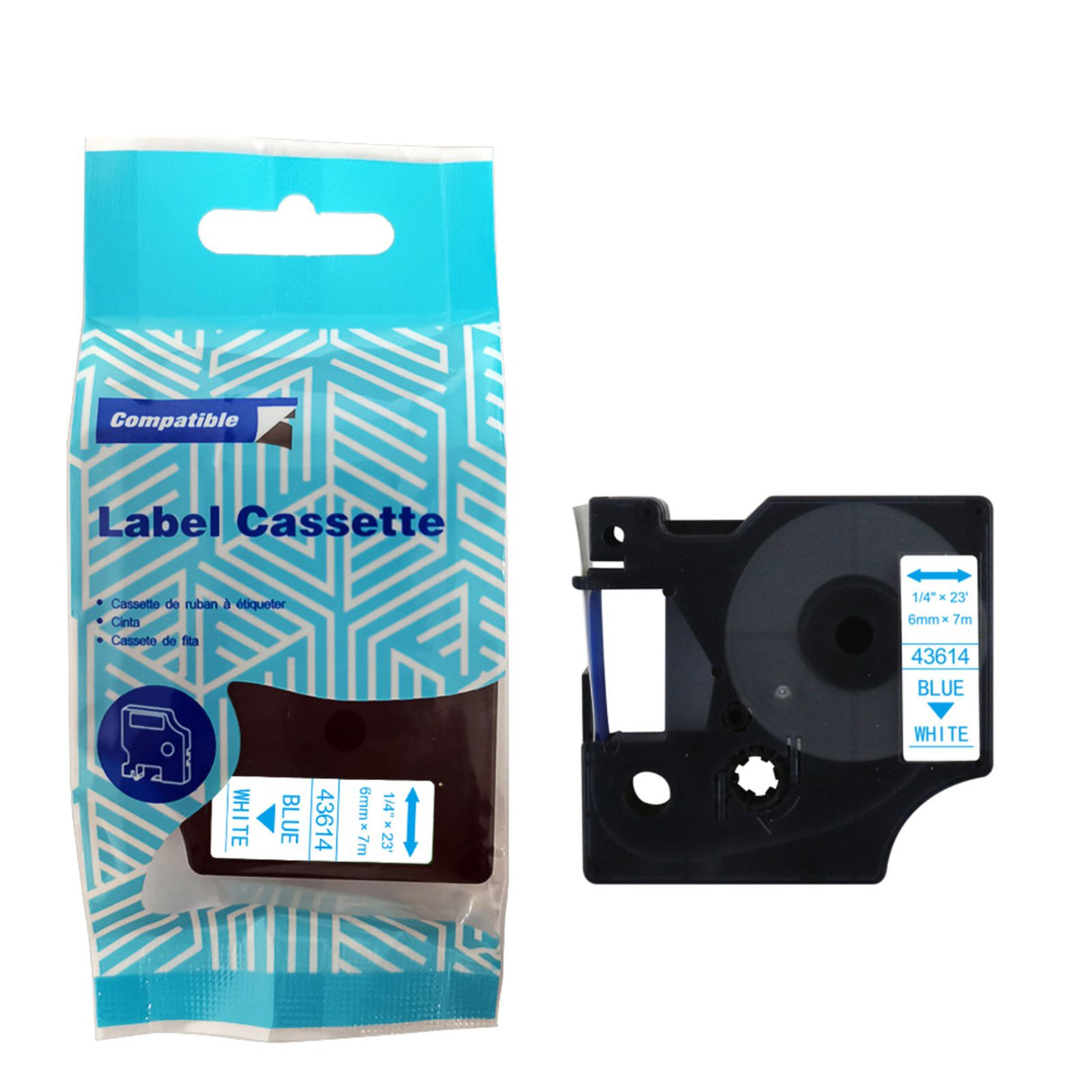 Alternatives Etikettenband zu Dymo D1 43614 Beschriftungsband