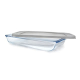 Glas-Auflaufform mit Deckel Backofenform Vorratsbehälter Ofenform