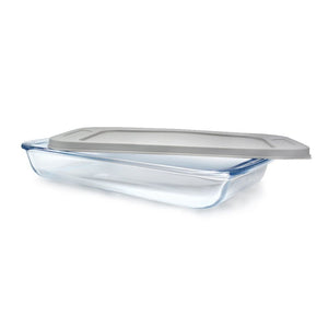 Glas-Auflaufform mit Deckel Backofenform Vorratsbehälter Ofenform