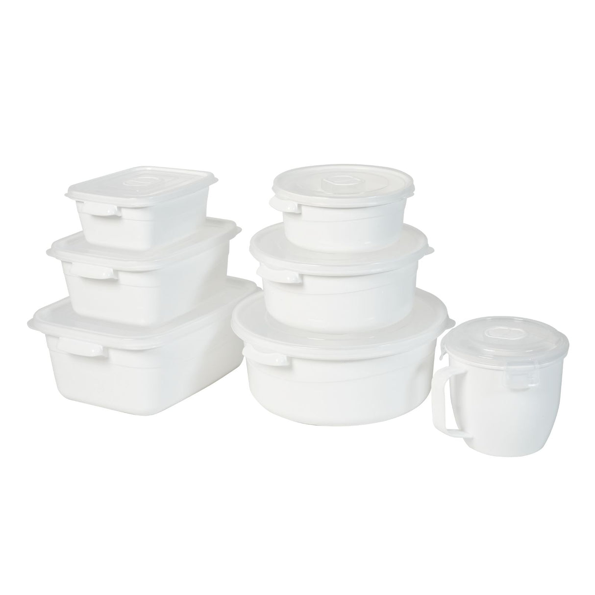7er-Set Vorratsdosen Mikrowellendosen mit Mikrowellen-Tasse Becher