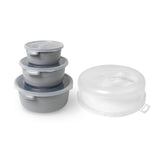 4er-Set Gefrierdose Vorratsdose Mikrowellendose mit Mikrowellenhaube