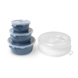 4er-Set Vorratsdose Gefrierdose Mikrowellendose mit Mikrowellenhaube