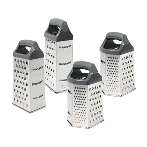 4er-Set Edelstahl-Gemüsereiben L & XL Küchenreiben Handreiben