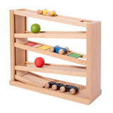 Holz-Rollbahn Kinderspielzeug Holzspielzeug Kugelbahn Murmelbahn