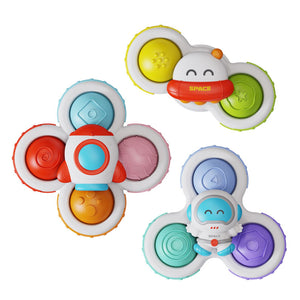 3er-Set Saugnapf-Kreisel Babyspielzeug Badespielzeug Fidget Spinner