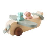 Holz-Doppeldecker Kinderspielzeug Flugzeug Luftfahrzeug Spielzeug