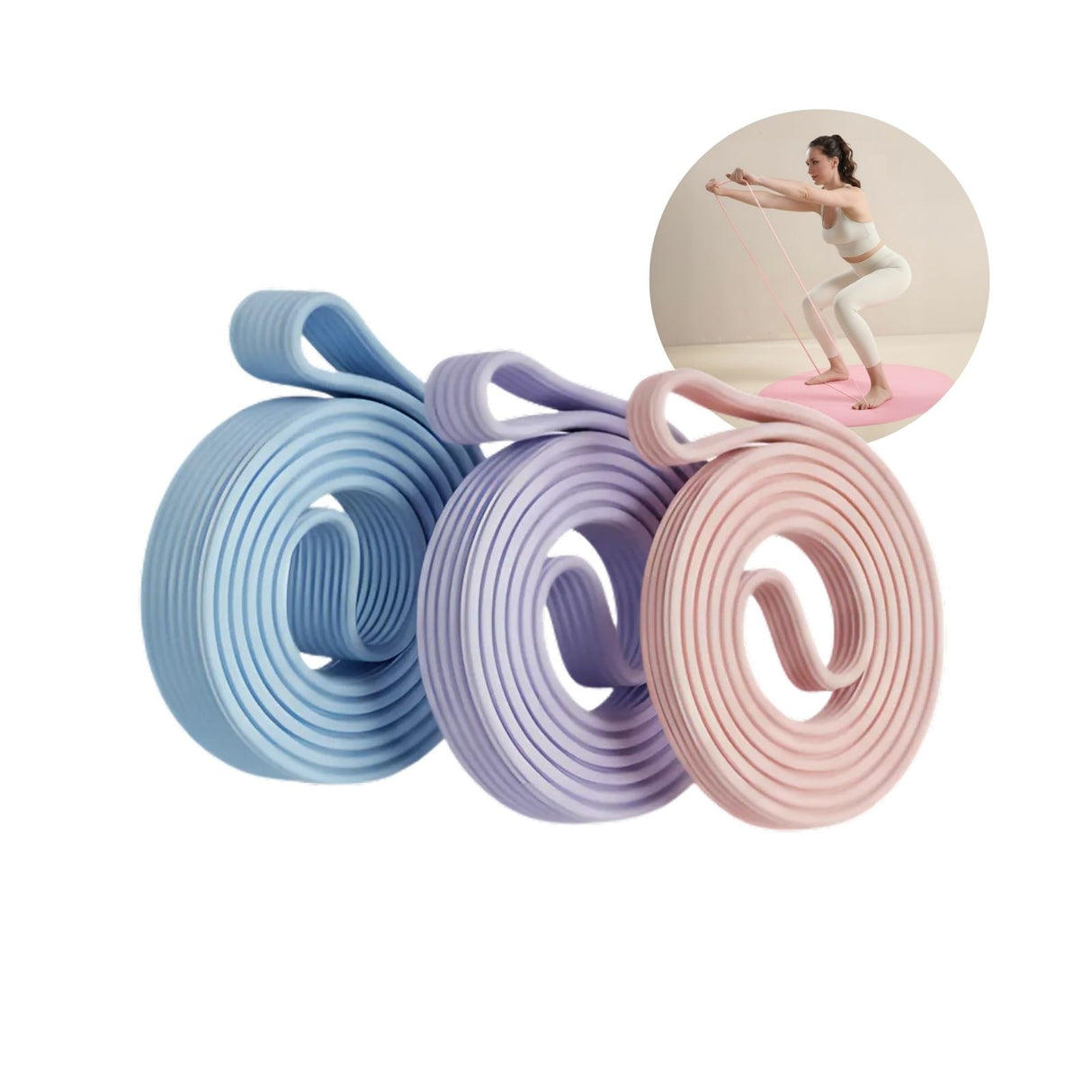 3-tlg. Set Fitnessband Resistance Band Sportband Powerband Übungsband