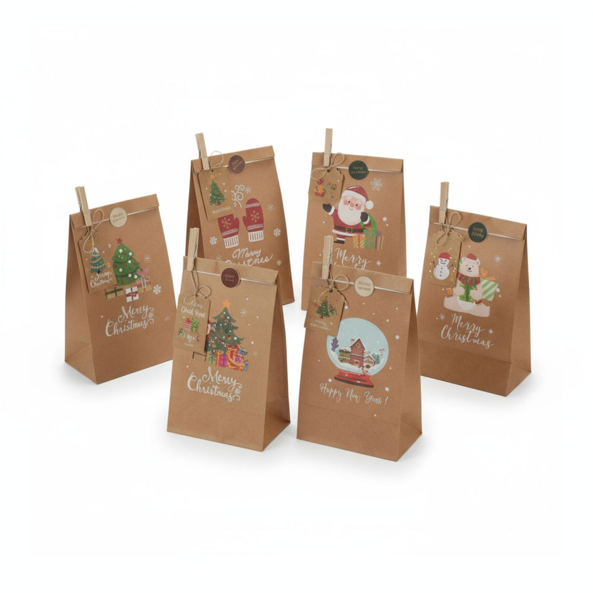 DIY Adventskalender Weihnachts-Tüten Adventskalender-Säckli Tütenset