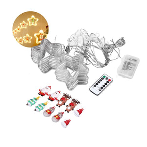 LED Weihnachtslichterkette 3m Sternen-Lichtervorhang Sternlichterkette
