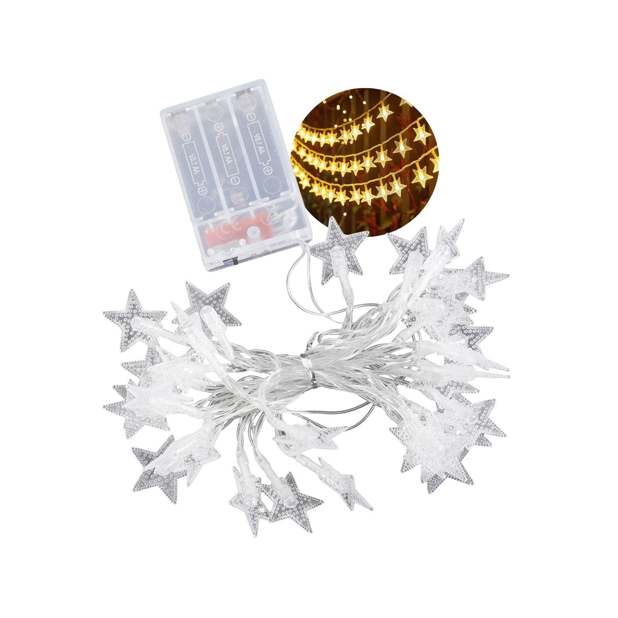 LED Sternenlichterkette 3m Sternenlichtgirlande Dekolichterkette