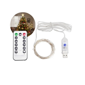 LED Kupferdraht-Lichterkette 5m Weihnachtslichterkette Deko-Lichter