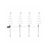 4er-Set LED Solar-Spiralbaum Lichterkette Weihnachtsdeko Solarleuchte