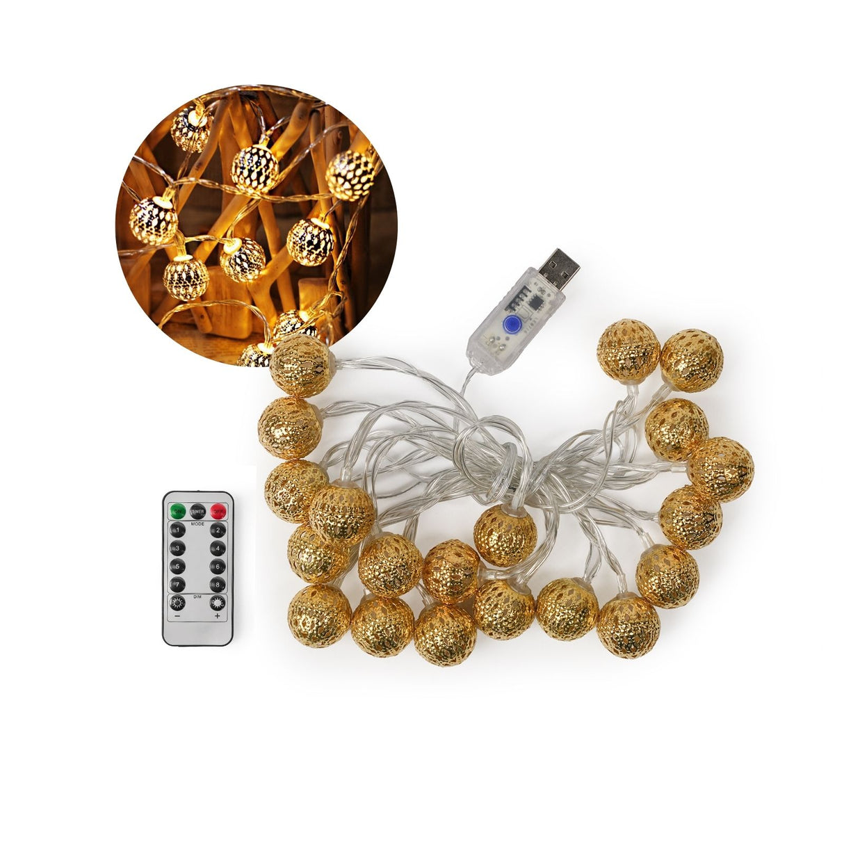 Marokkanische LED Lichterkette 3.5m Beleuchtung Orientalische Deko