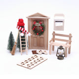 24-tlg. Wichteltür-Set Weihnachtsdeko Miniaturwelt Elfentür-Zubehör