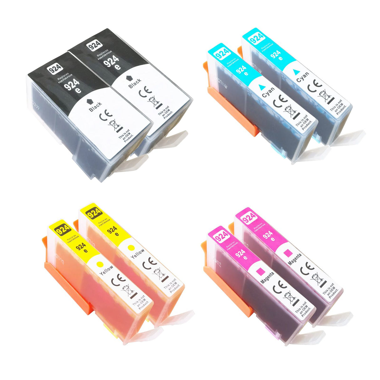 Kompatible Tintenpatrone XL für HP OfficeJet Pro 8122 - Black Cyan Yellow Magenta - 8er Set