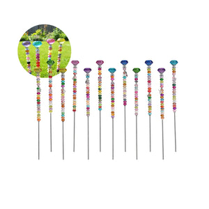 12er Set Gartenstecker Kristall Dekostecker Gartenstab Pflanzenstecker