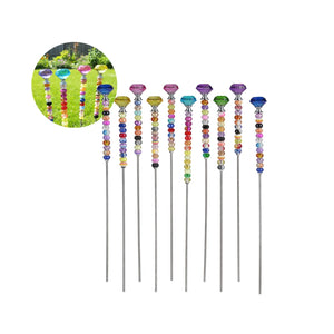 10er Set Gartenstecker Kristall Gartenstab Dekostecker Pflanzenstecker
