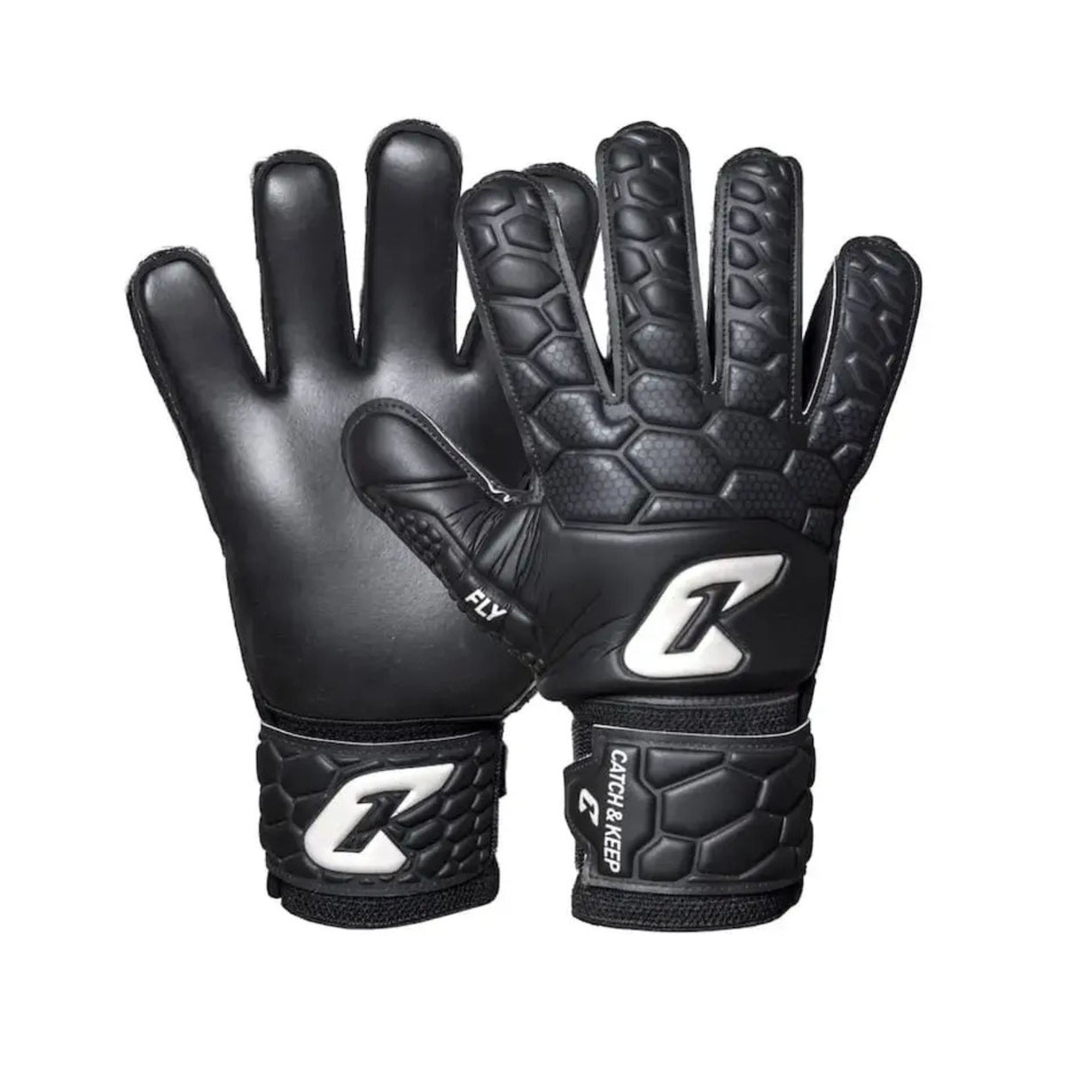 Fussballhandschuhe Fly Kids Dark Soul Gr. 7 Torwart Goalie Handschuhe