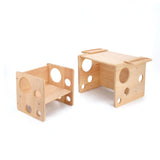 Montessori Tisch- und Stuhl-Set aus Holz für Kinder Kindermöbel Hocker