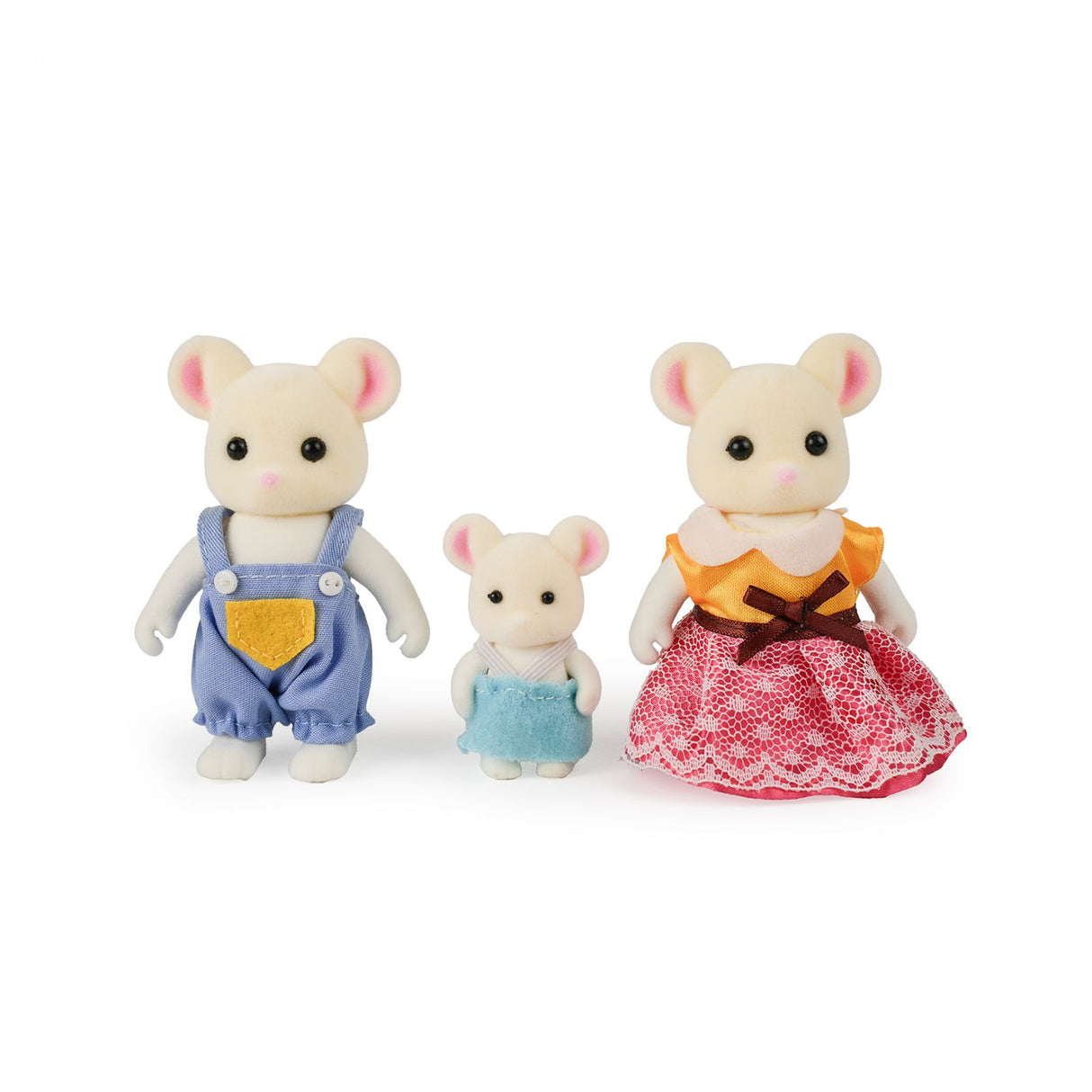 3-tlg. Mäuse-Puppenfamilie Puppen Spielzeugfiguren Kinderspielzeug