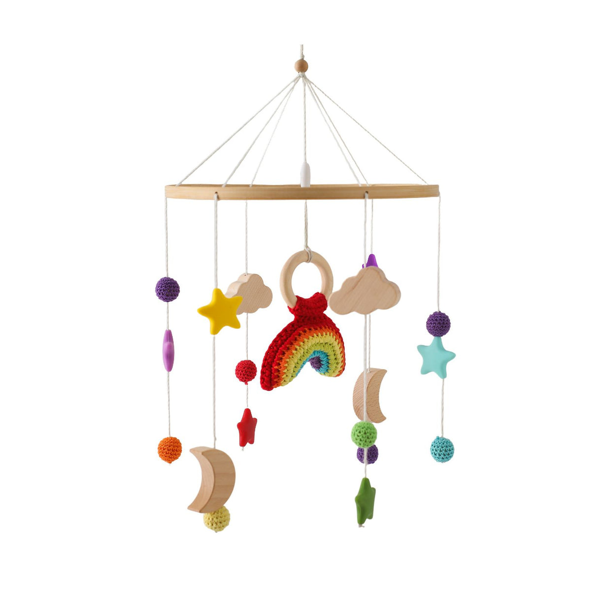 Babymobile Regenbogen Hängemobile Mobile Babyspielzeug Schlafmobile