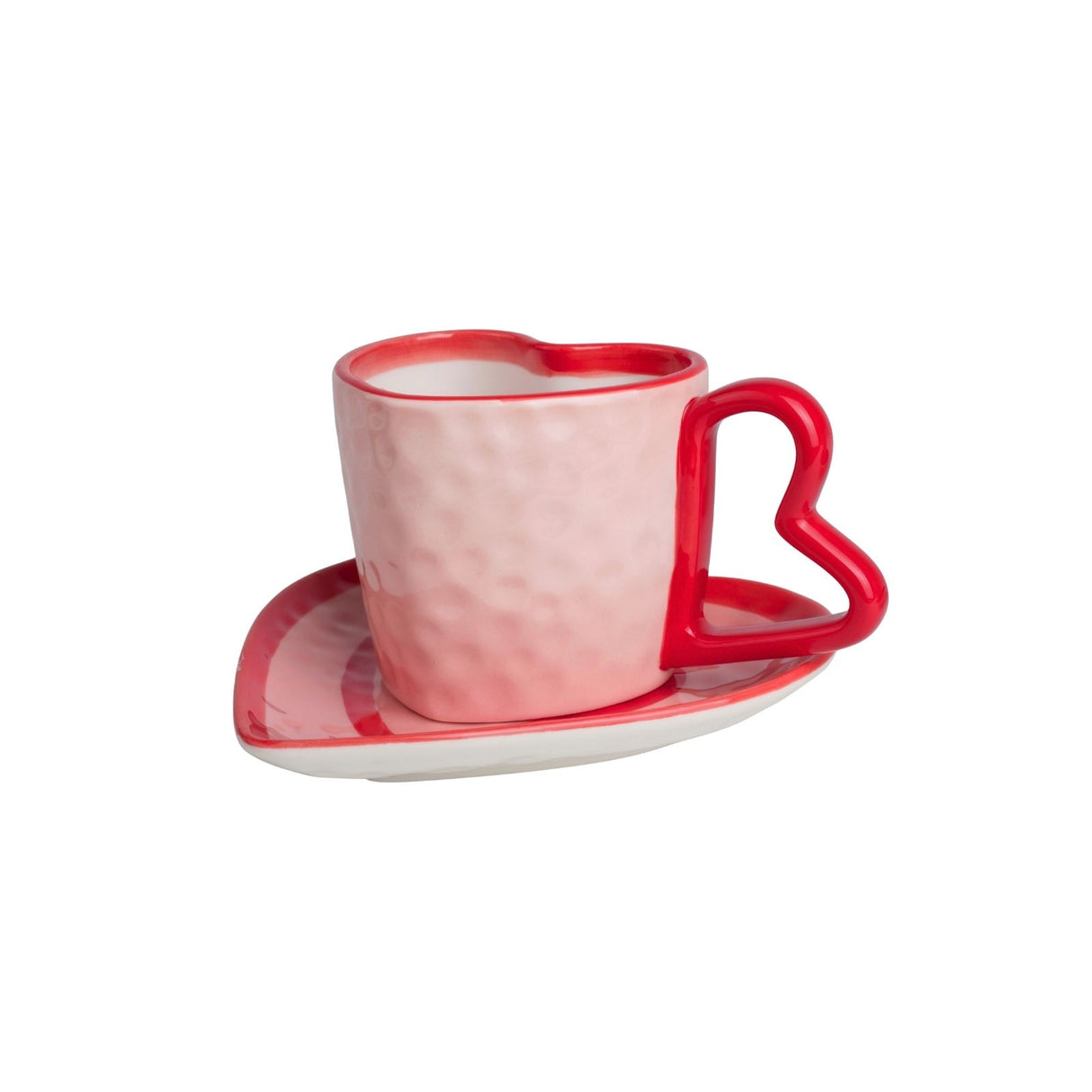 Herztasse mit Untertasse Henkeltasse Becher Kaffeetasse Teetasse