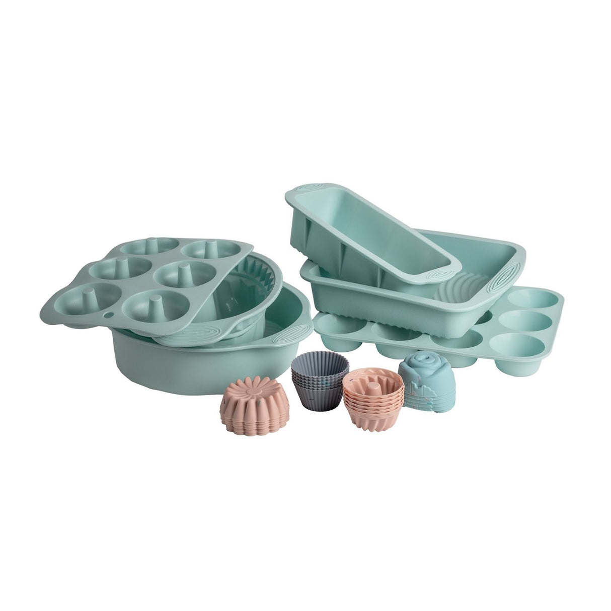 30-tlg. Silikon-Backformen-Set Kuchenform Kastenform Gugelhupfform