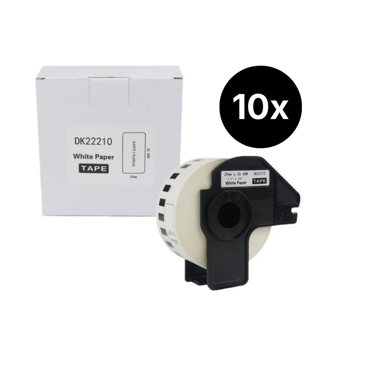 10er-Set Alternative Etikettenrolle zu Brother DK-22210 Etiketten