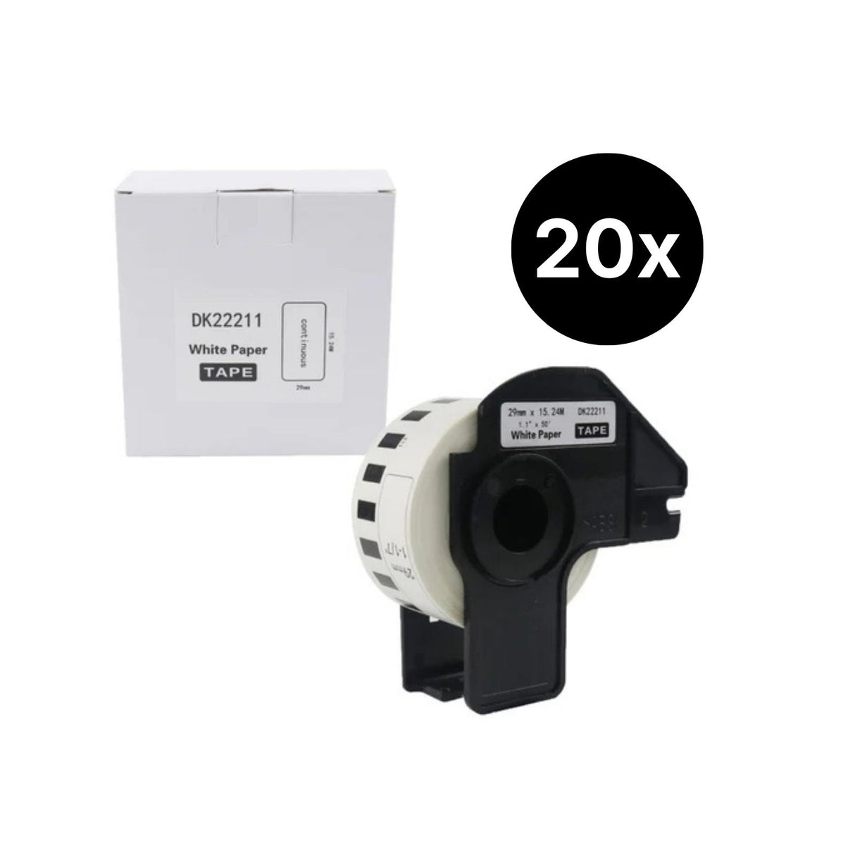 20er-Set Alternative Etikettenrolle zu Brother DK-22211 Etiketten