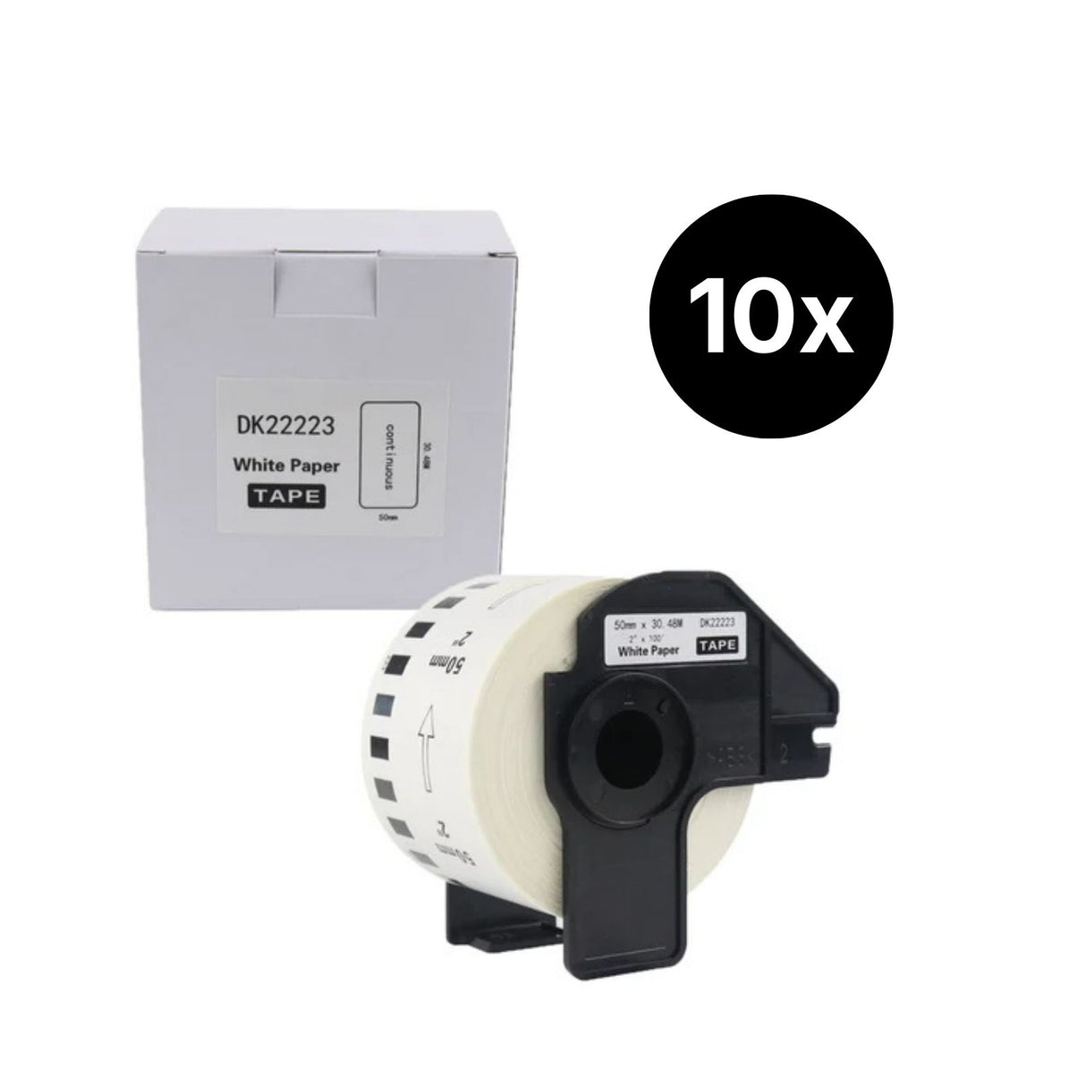 10er-Set Alternative Etikettenrolle zu Brother DK-22223 Etiketten