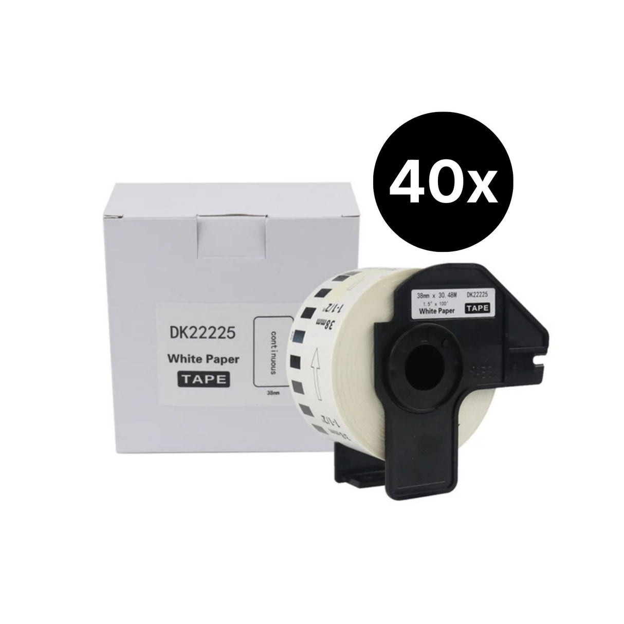 40er-Set Alternative Etikettenrolle zu Brother DK-22225 Etiketten