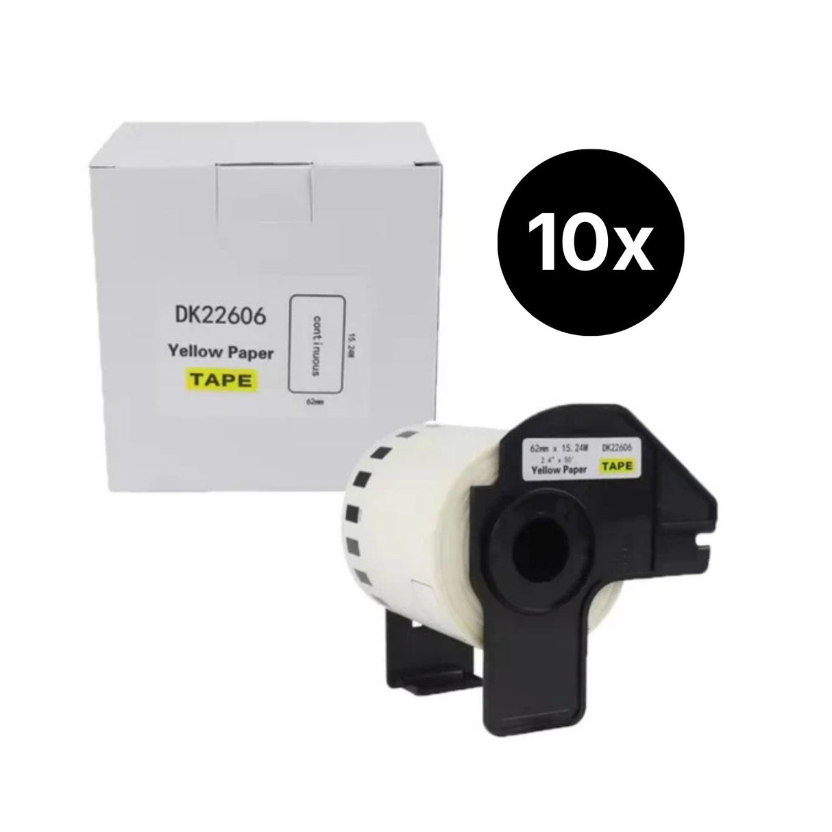 10er-Set Alternative Etikettenrolle zu Brother DK-22606 Etiketten