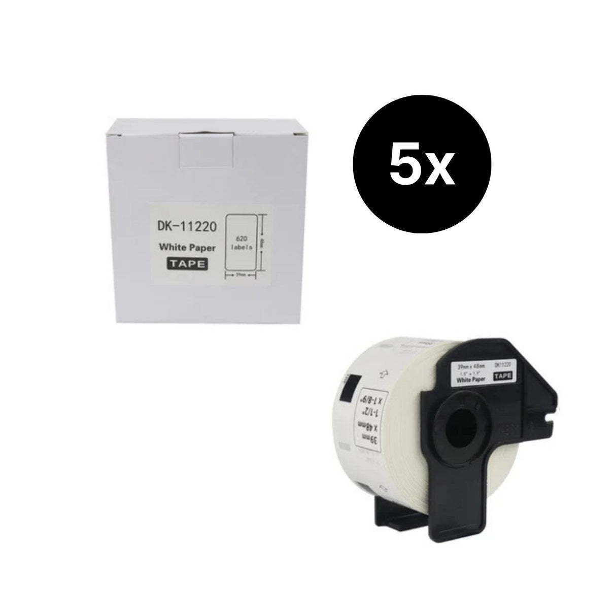 5er-Set Alternative Etikettenrolle zu Brother DK-11220 Etiketten
